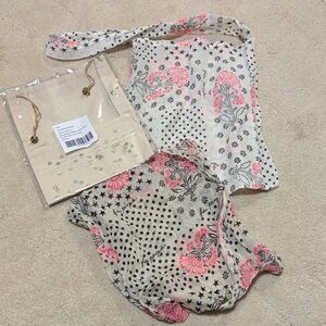 3 Free People Gift Bags Floral and Polka Dot Tote Bag Set